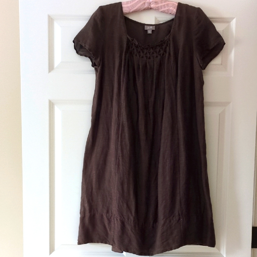 J.Jill Dress Dark Chocolate Brown Slip Liner Cap Sleeve Minimalist Small